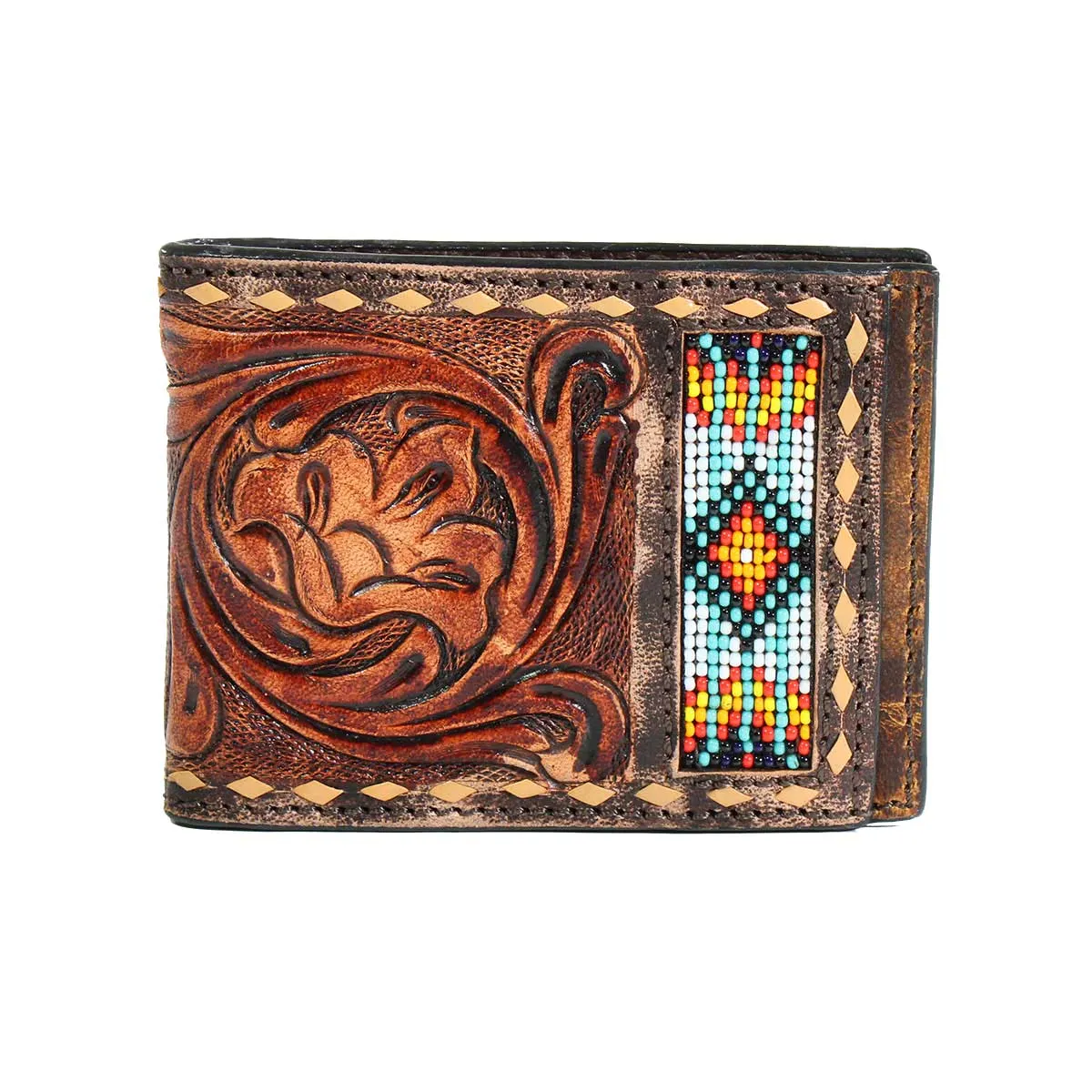 3D Belt Co Beaded Bifold Money Clip Wallet