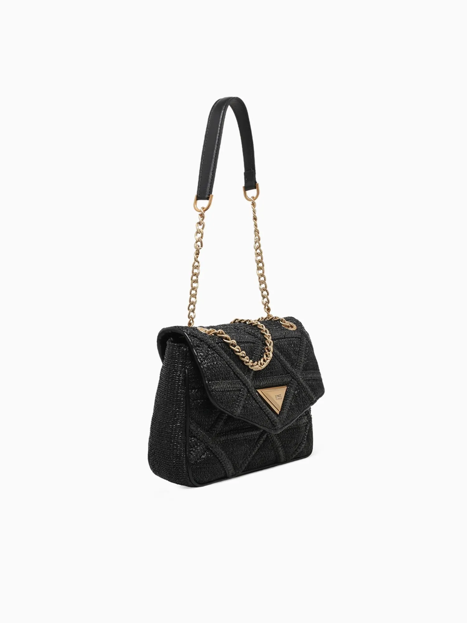 944 Knotty Black Raffia Shoulder Bag