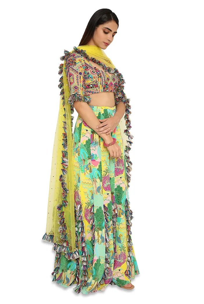 Adana Yellow Sharara Set