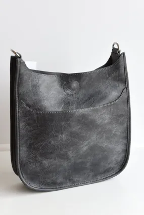 AHDORNED DENIM GREY LEATHER MESSENGER