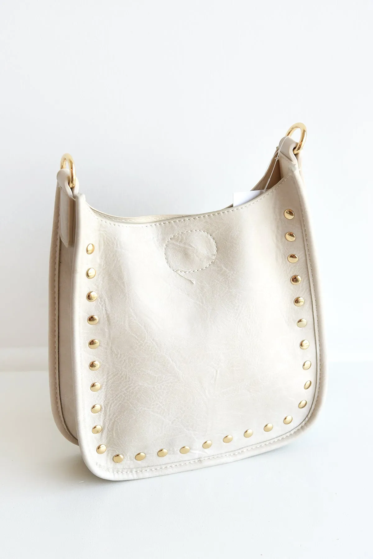 AHDORNED STUDDED MINI MESSENGER -CREAM