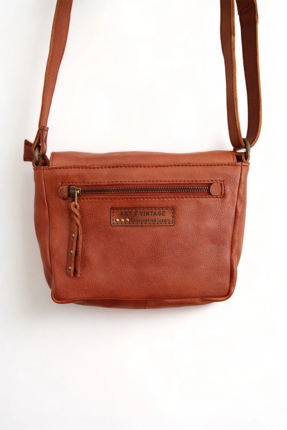 ART N' VINTAGE LOVE FOLDOVER BAG TAN