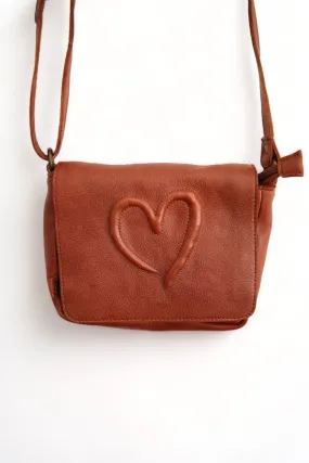 ART N' VINTAGE LOVE FOLDOVER BAG TAN