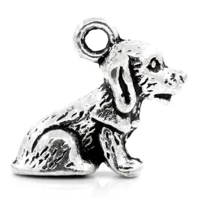 AVBeads Animal Dog Charms Silver 16mm x 14mm Metal Charms 4pcs