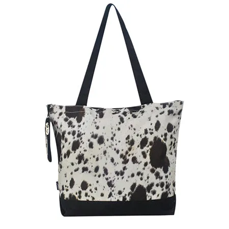 Black Cowhide NGIL Canvas Tote Bag