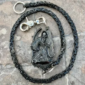 Black Grim Reaper Wallet Chain - Black Daytona Heritage - WC17H