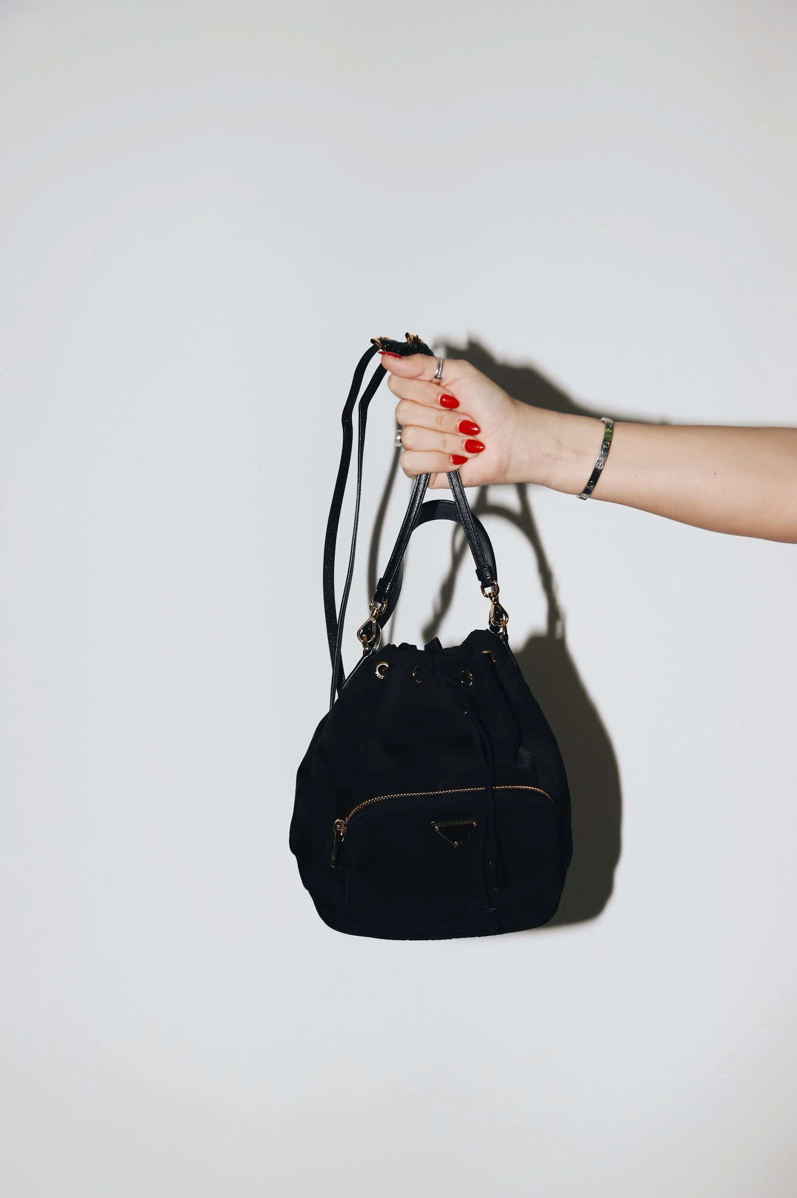 Black Tessuto nylon bucket bag