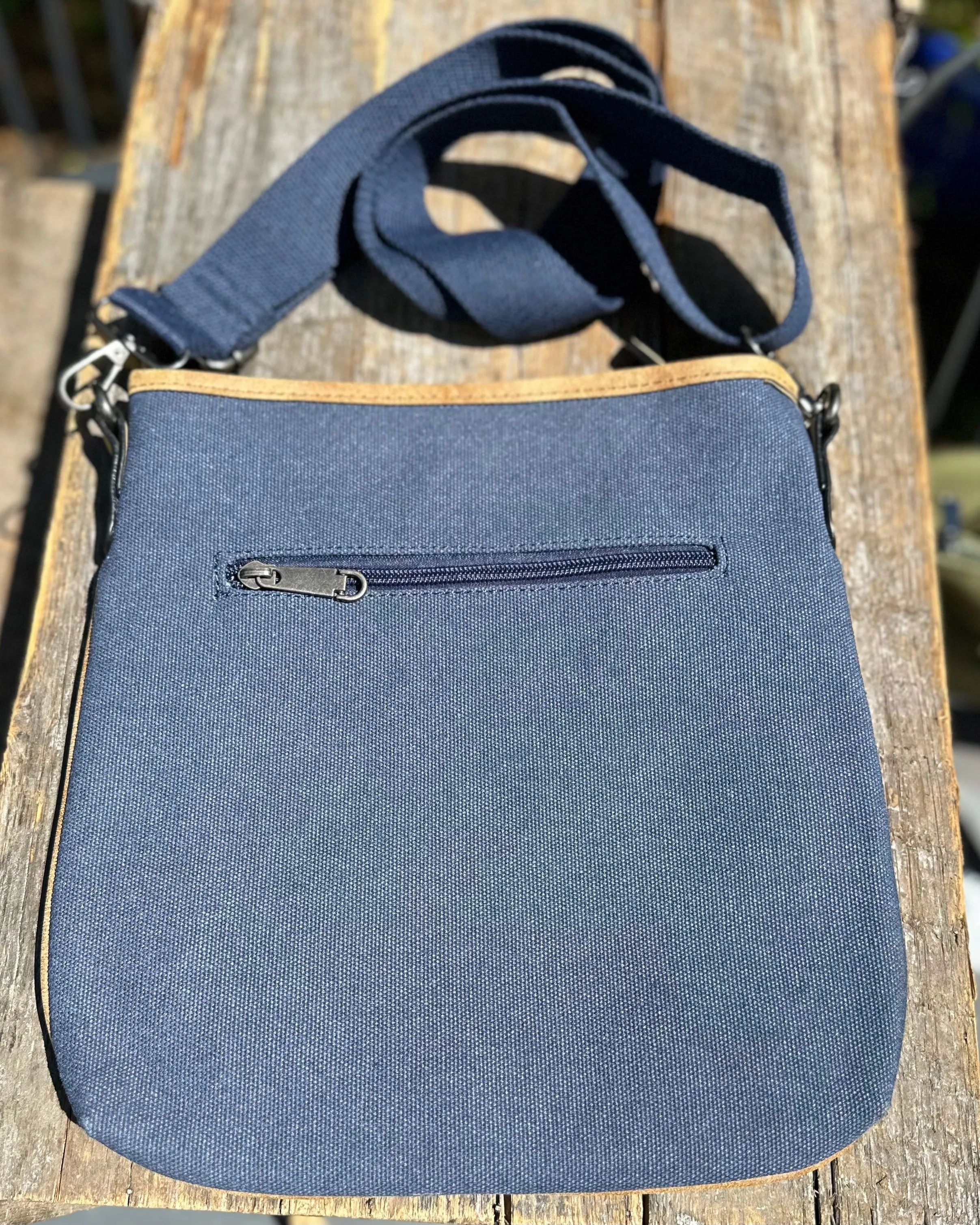 Canvas Star Messenger Bag - Navy