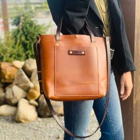 Caramel Crossbody Leather Purse-Tote