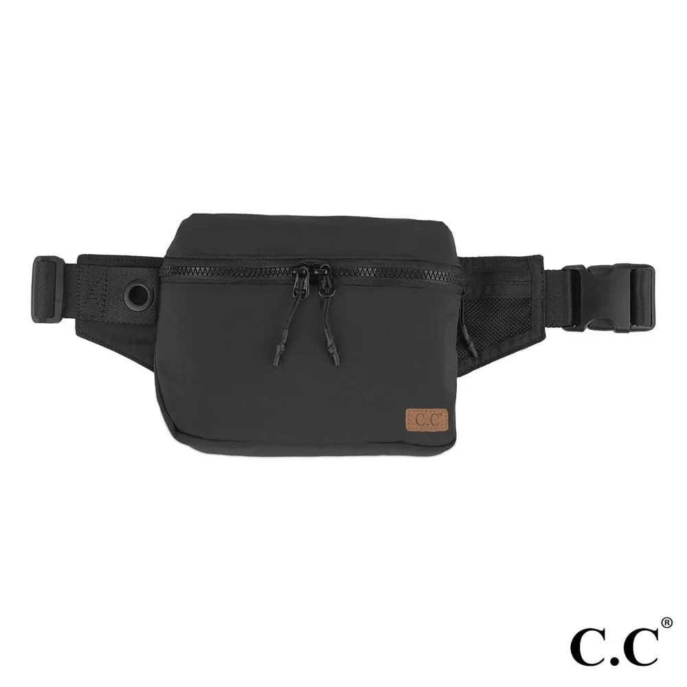 CC Zipper Fanny Pack in Black