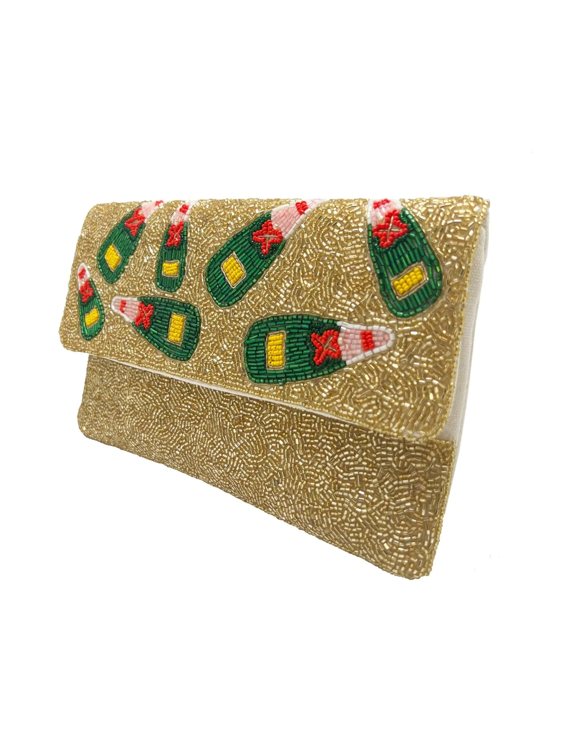 Champagne Beaded Clutch