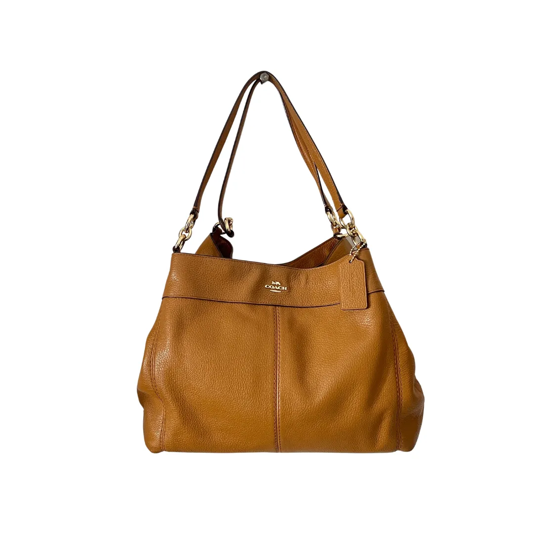 Coach Tan Pebbled Leather Triple Compartment Shoulder Bag | Gently Used |