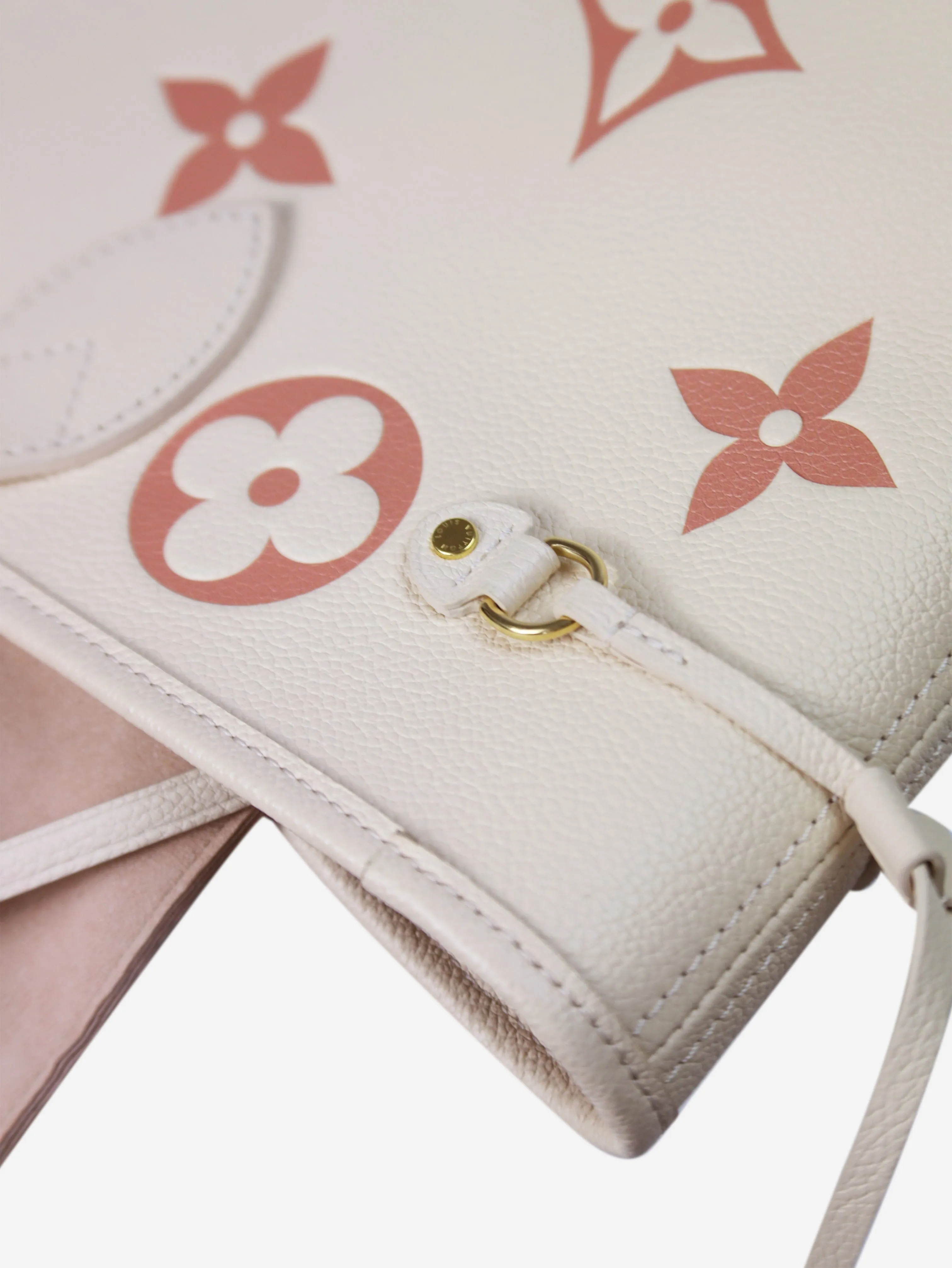 Cream Neverfull monogram Empreinte leather MM tote bag