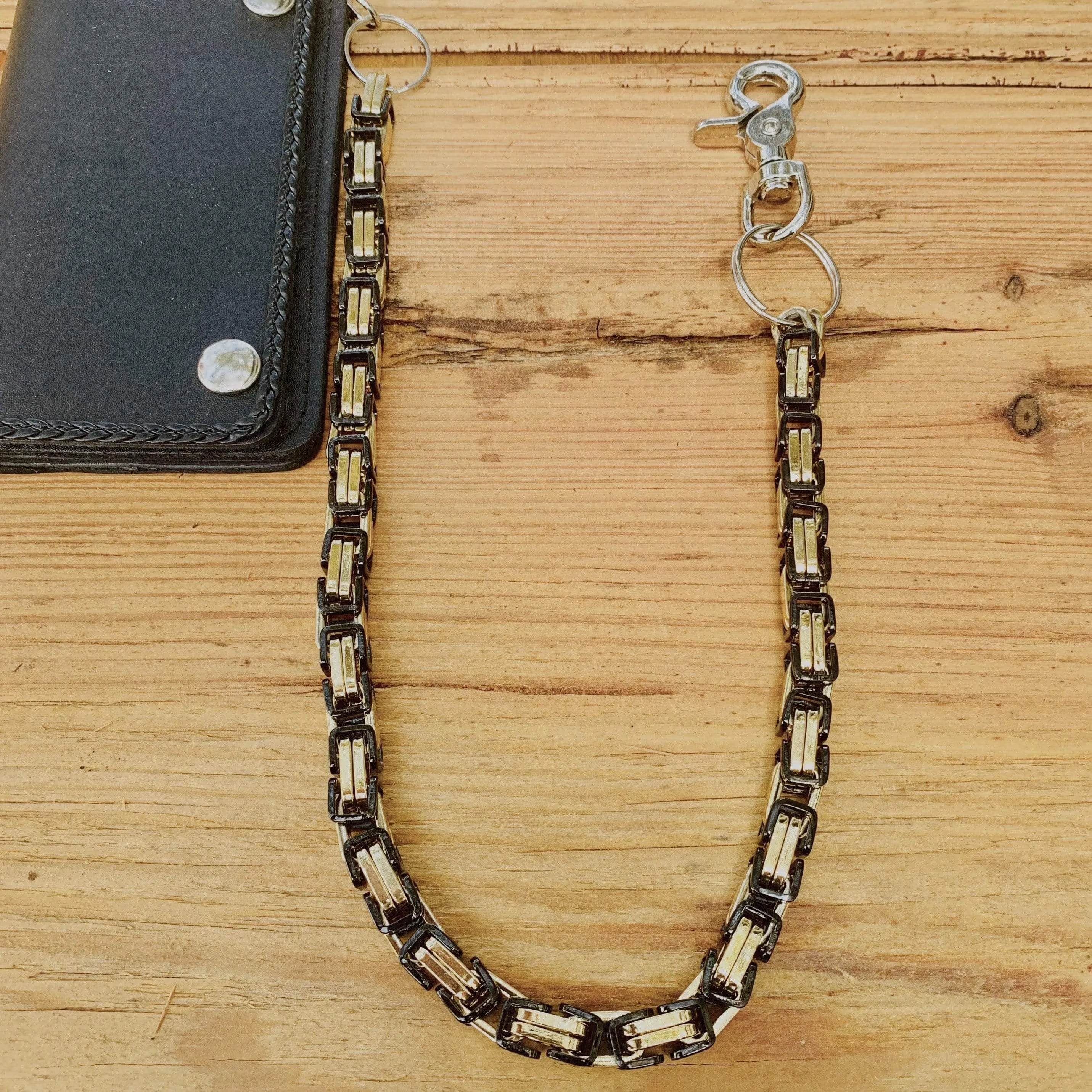 Daytona - Gold & Black - Wallet Chain Deluxe - 1/4 inch wide