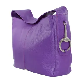 Ditomo Purple Leather Shoulder Handbag Bit Detail