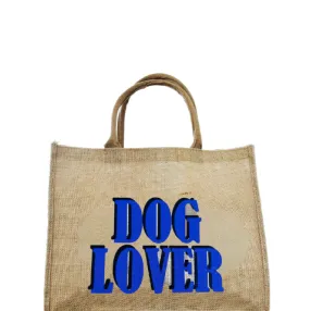 Dog Lover Jute Burlap Tote