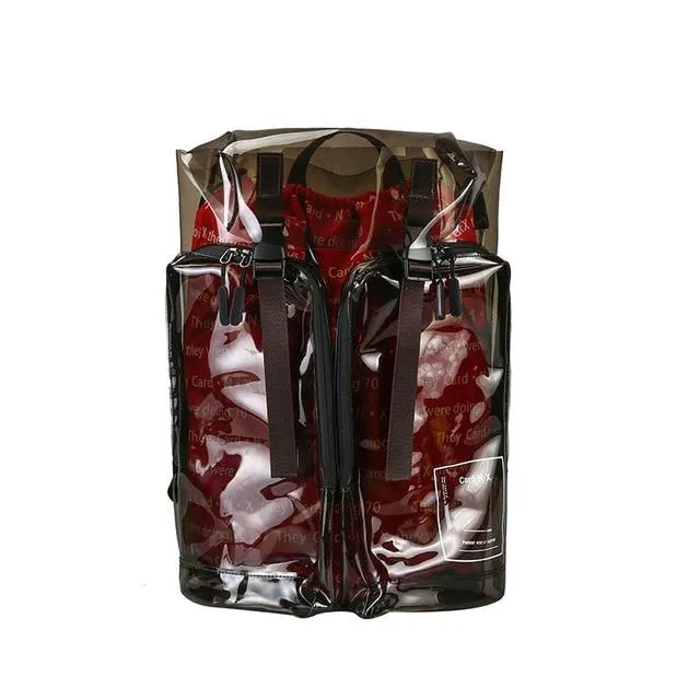 Extra Large Black/Silver Transparent Travel Backpacks for Men