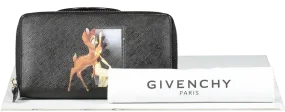 GIvenchy Black Coated Canvas Bambi Zip Around Wallet