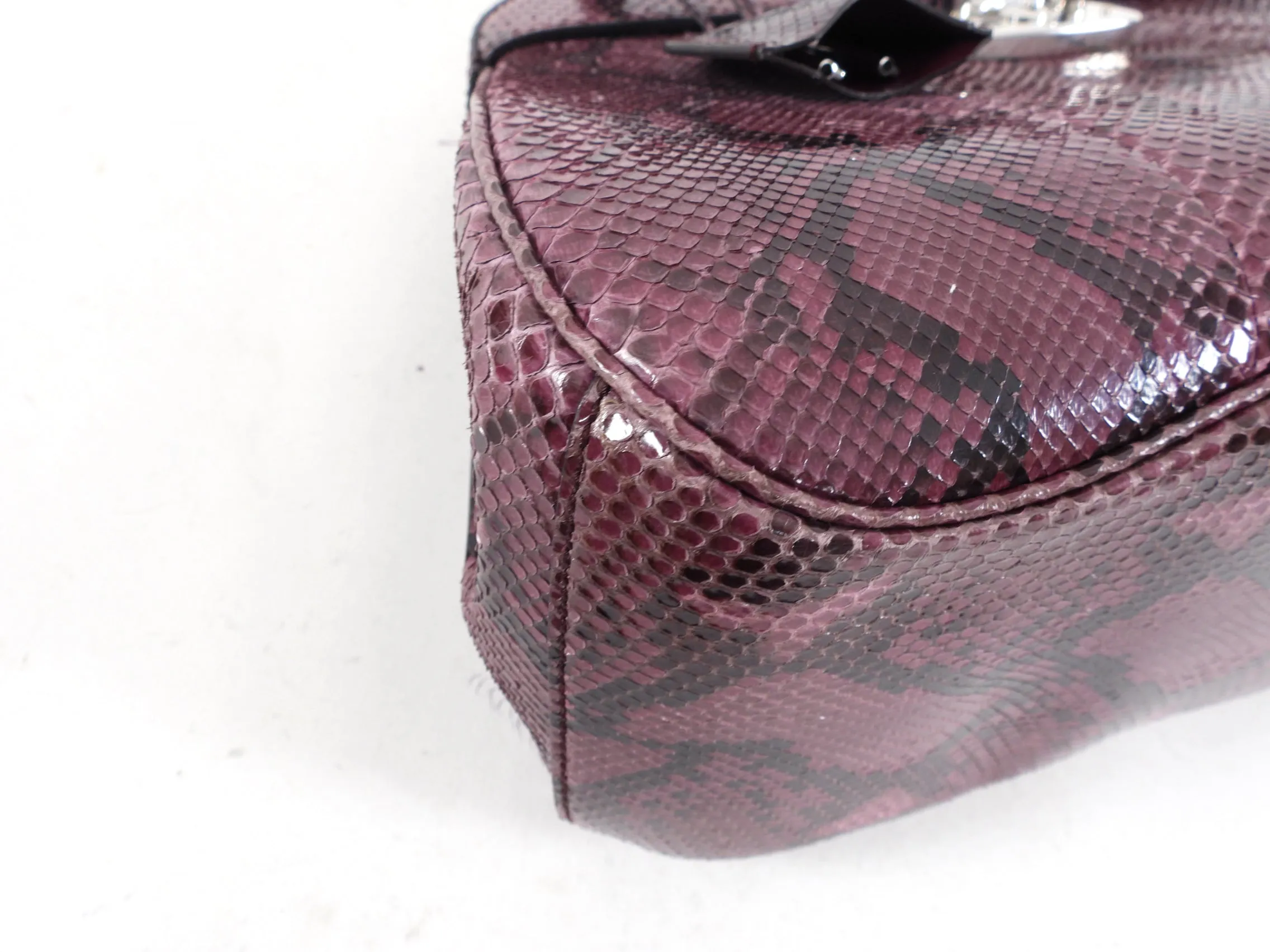 Gucci AW2013 Purple Python Bamboo Lady Lock Bag