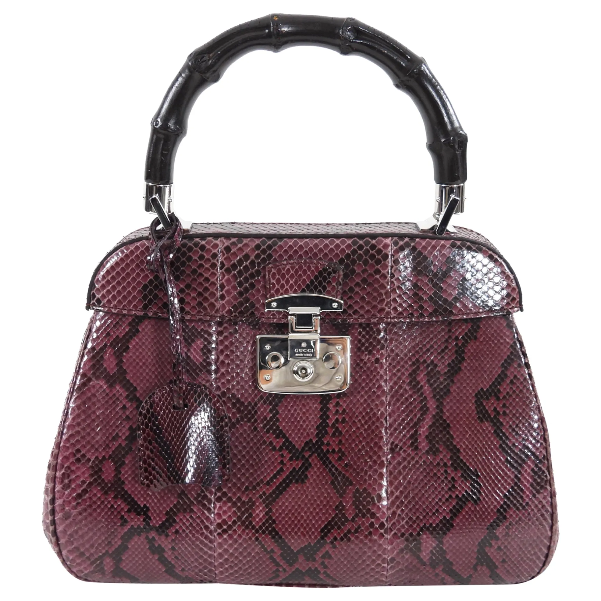 Gucci AW2013 Purple Python Bamboo Lady Lock Bag