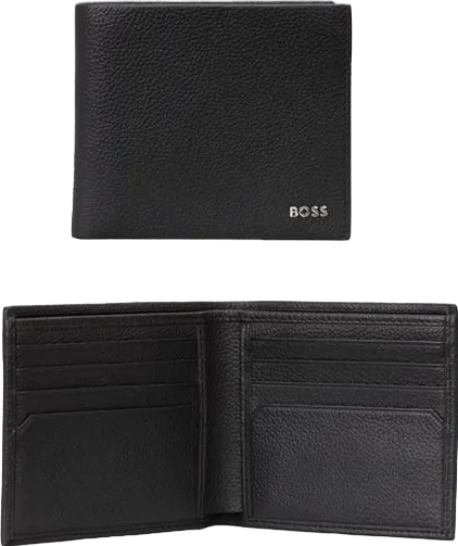 HUGO BOSS Black Highway Grained Leather 8 Card Logo Wallet BNIB