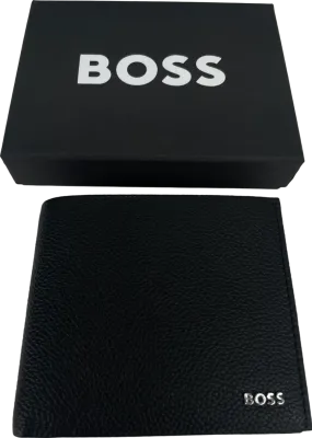 HUGO BOSS Black Highway Grained Leather 8 Card Logo Wallet BNIB