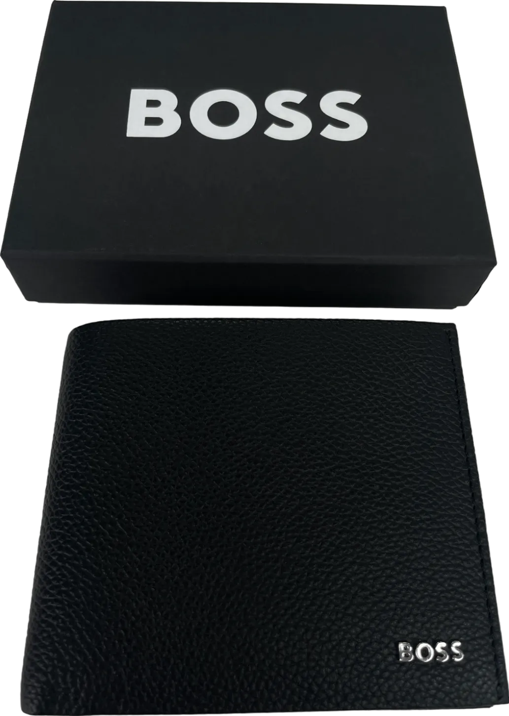 HUGO BOSS Black Highway Grained Leather 8 Card Logo Wallet BNIB