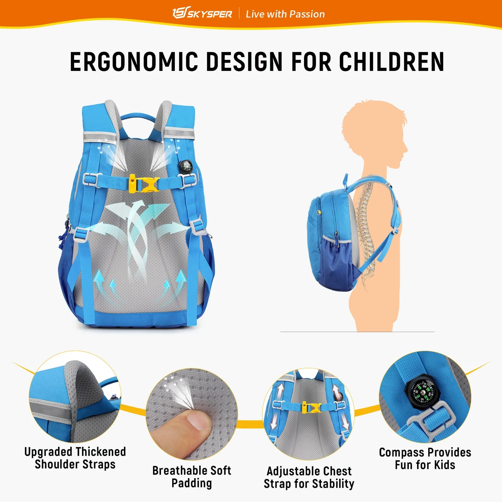 iKIDS10II - SKYSPER 14.6-inch Toddler Kids Backpack for 4 - 6 Years old