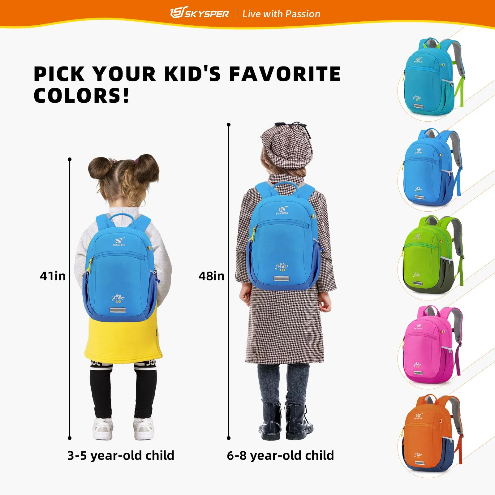 iKIDS10II - SKYSPER 14.6-inch Toddler Kids Backpack for 4 - 6 Years old