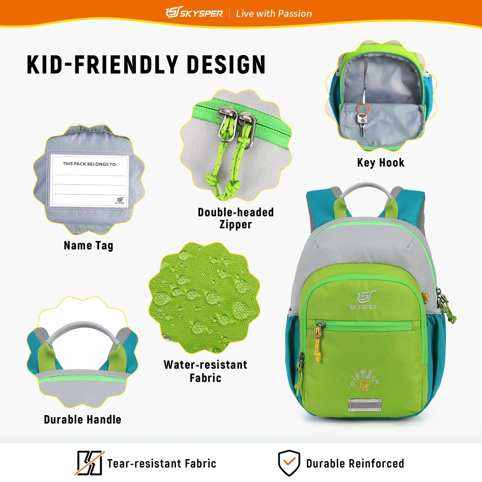 iKIDS8-SKYSPER 12-inch Toddler Backpack for 3 - 6 years old