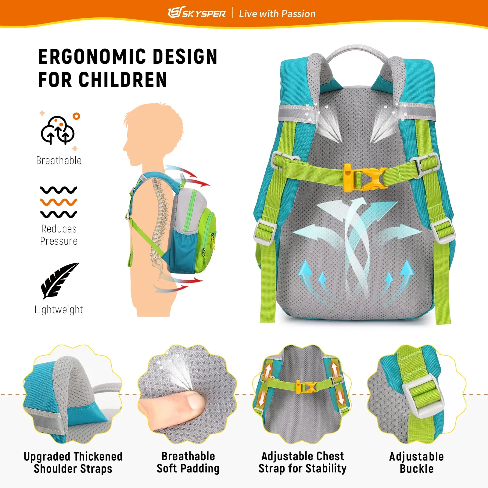 iKIDS8-SKYSPER 12-inch Toddler Backpack for 3 - 6 years old