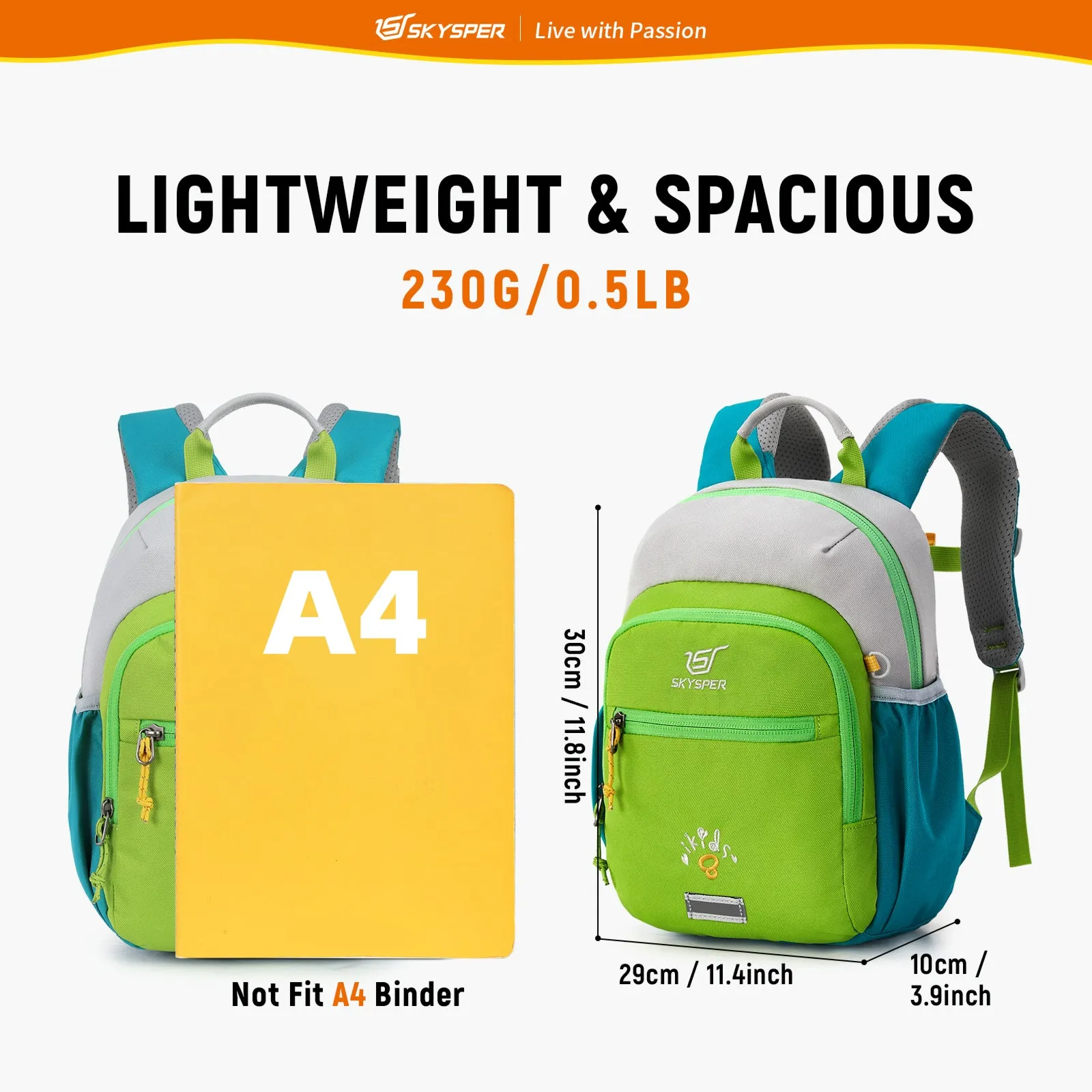 iKIDS8-SKYSPER 12-inch Toddler Backpack for 3 - 6 years old