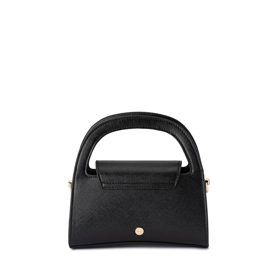 IVY CURVED HANDLE BAG - BLACK