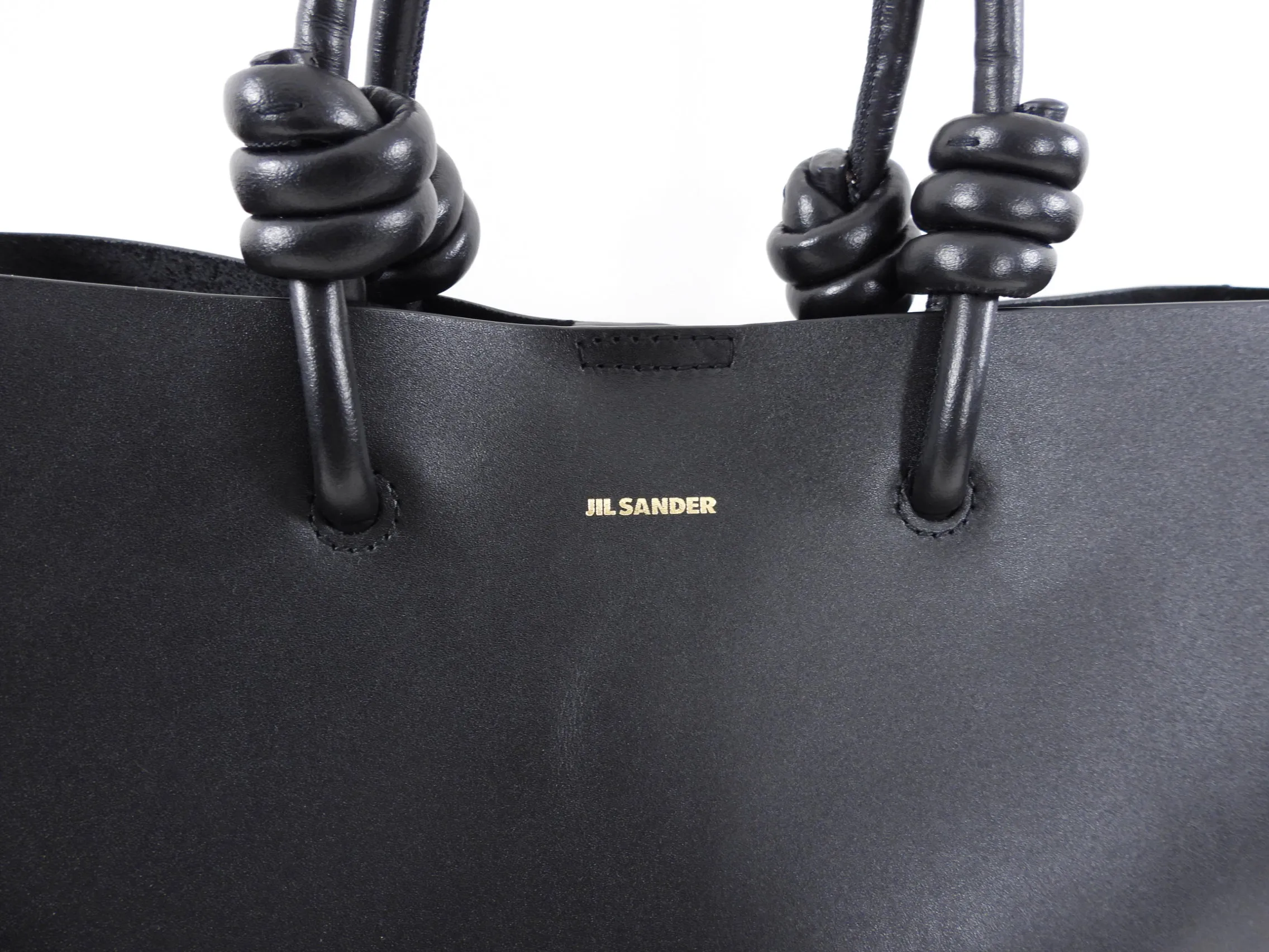 Jil Sander Black Leather Small Giro Tote Bag