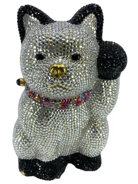 Judith Leiber Swarovski Crystal Maneki Neko Lucky Cat Minaudiere Evening Bag