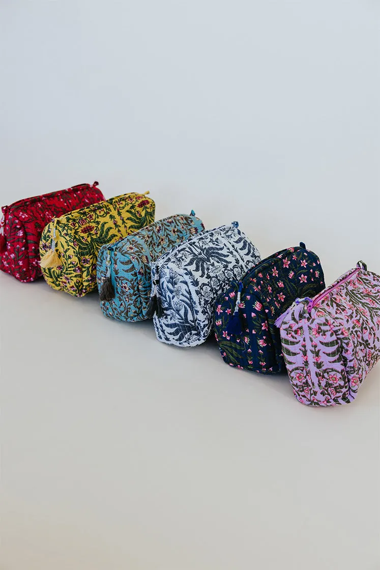 Kantha Toiletry Pouches - Flowery Vines