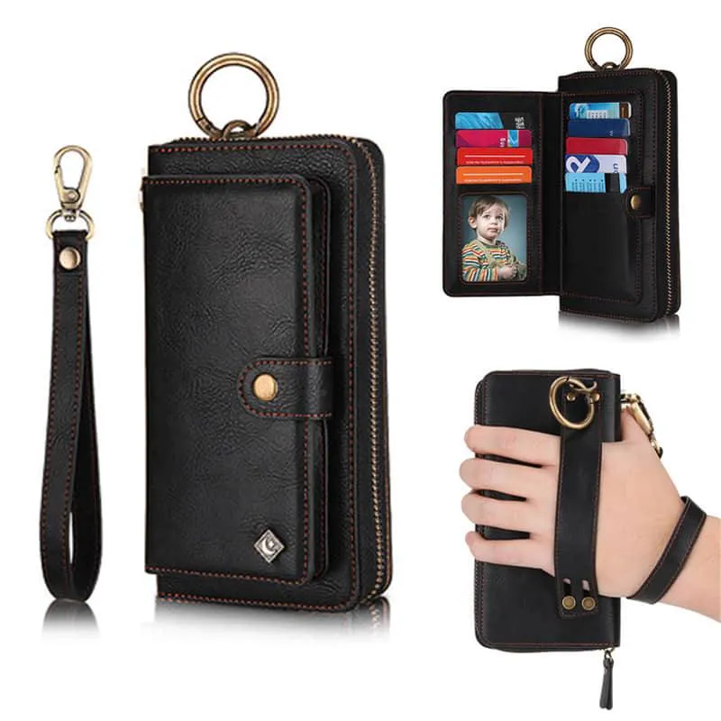 Leather Detachable Magnetic Wallet Case For Galaxy