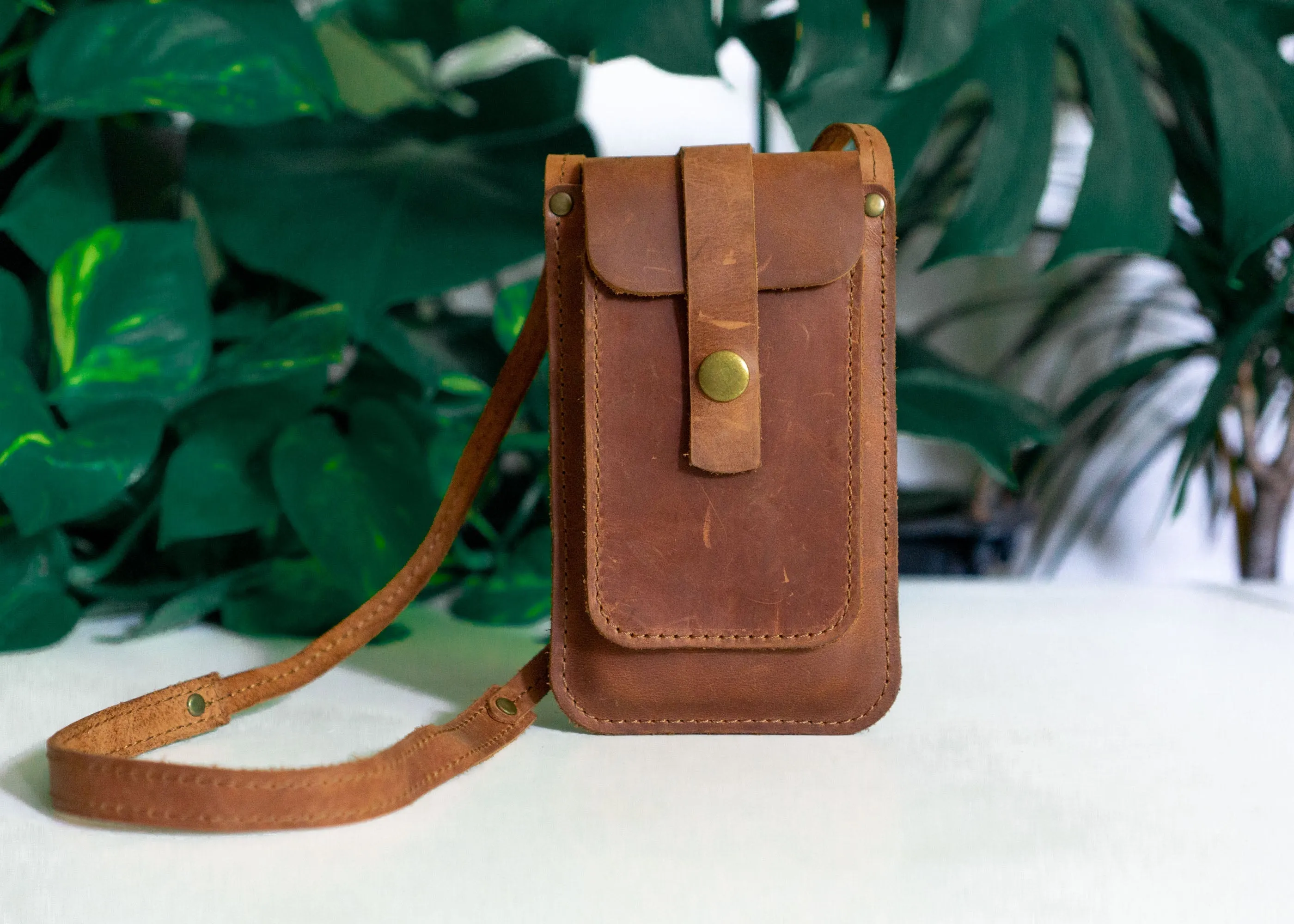 Leather Phone Bag "Rebel" | Handmade | Designer Mini Shoulder Bag