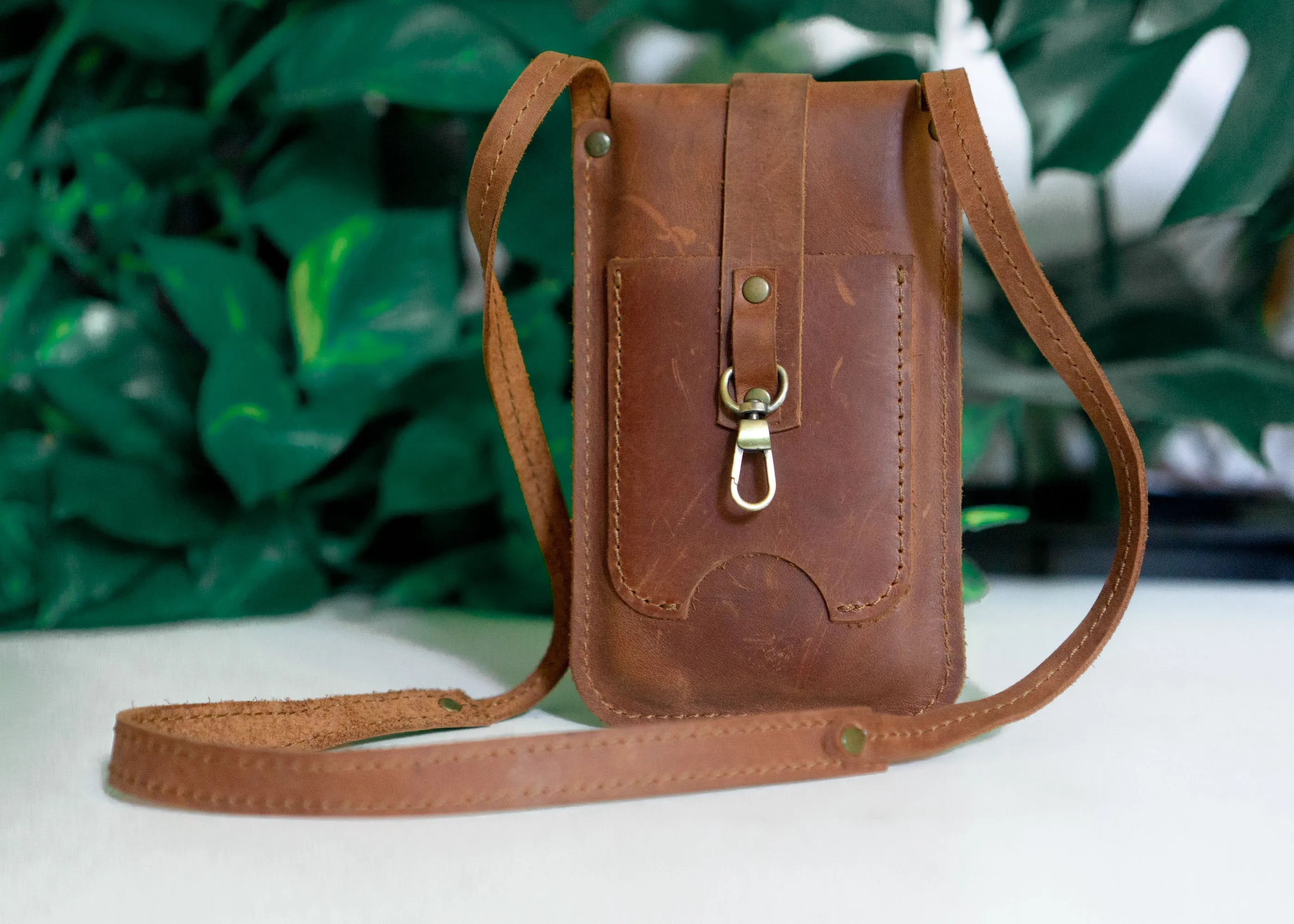 Leather Phone Bag "Rebel" | Handmade | Designer Mini Shoulder Bag