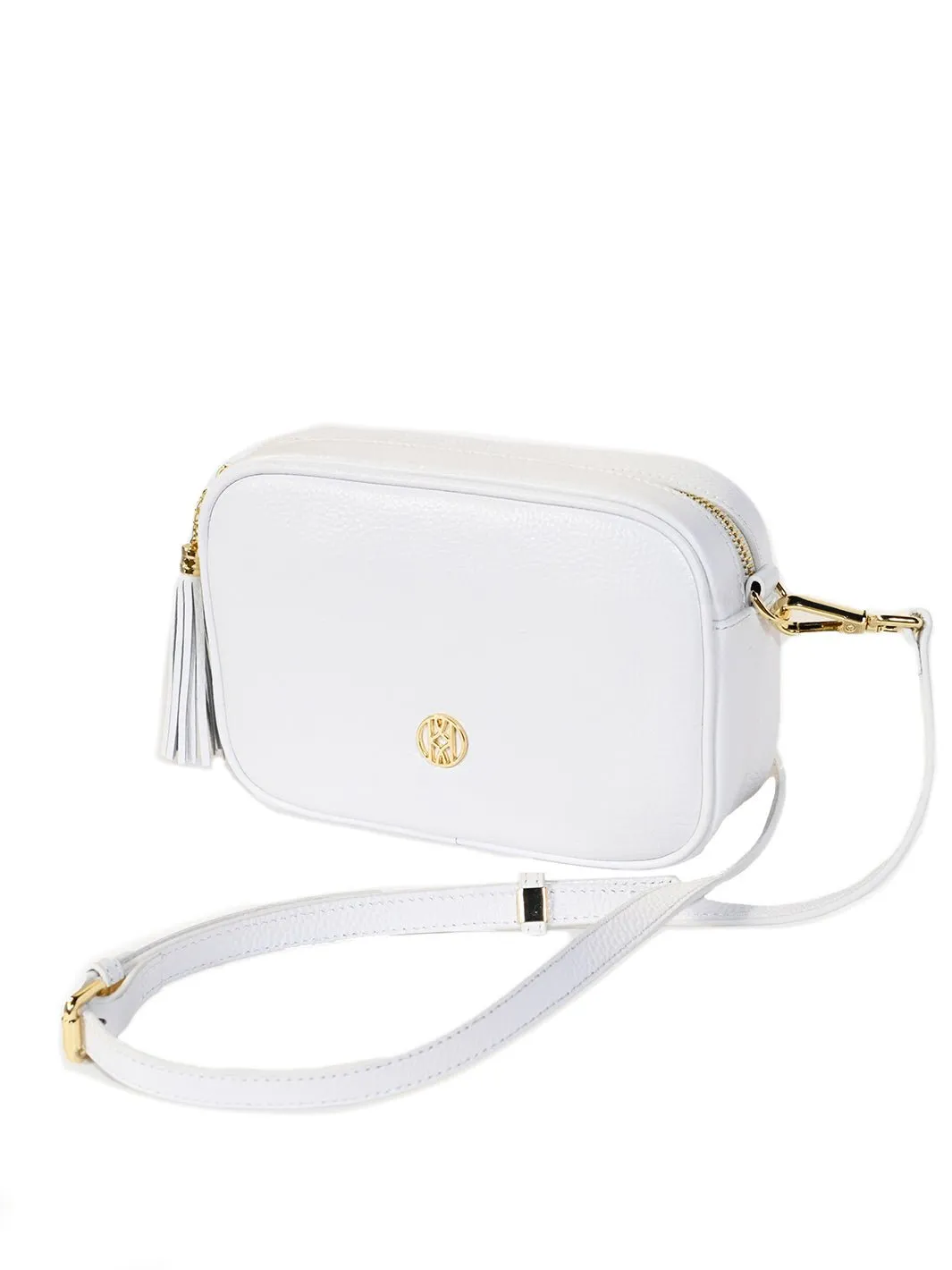 Leather Side Bag White