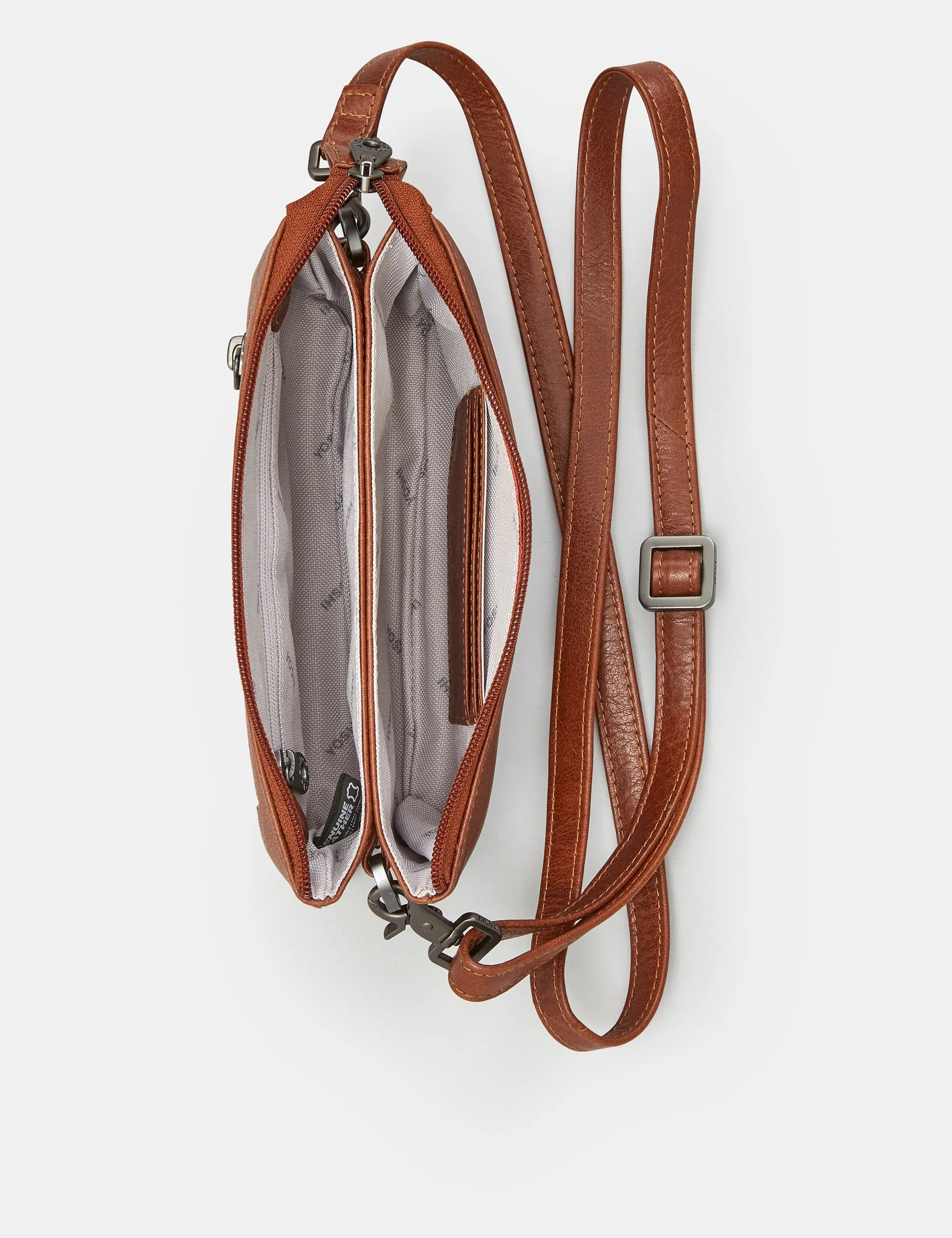 Logan Brown Leather Mulitway Cross Body Bag