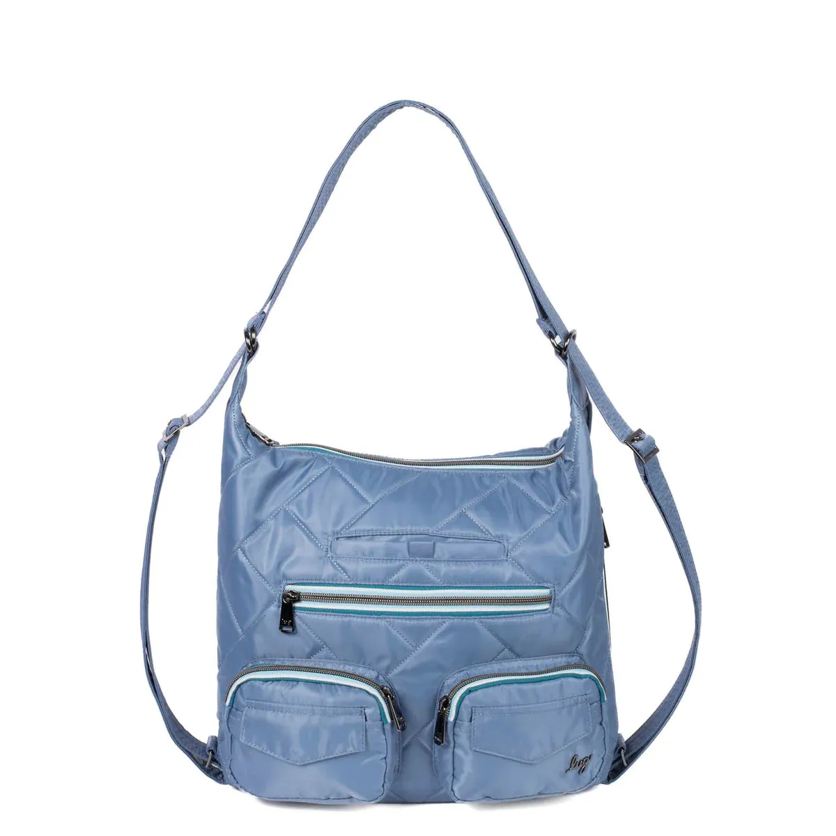 LUG Zipliner 2 Convertible Hobo Bag in Blue moon