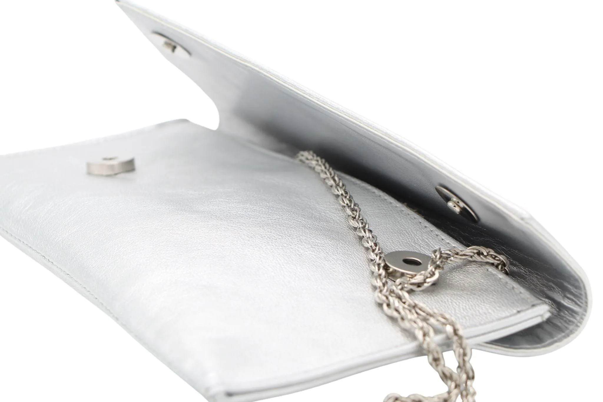 MARIAN Silver leather Envelope Clutch bag