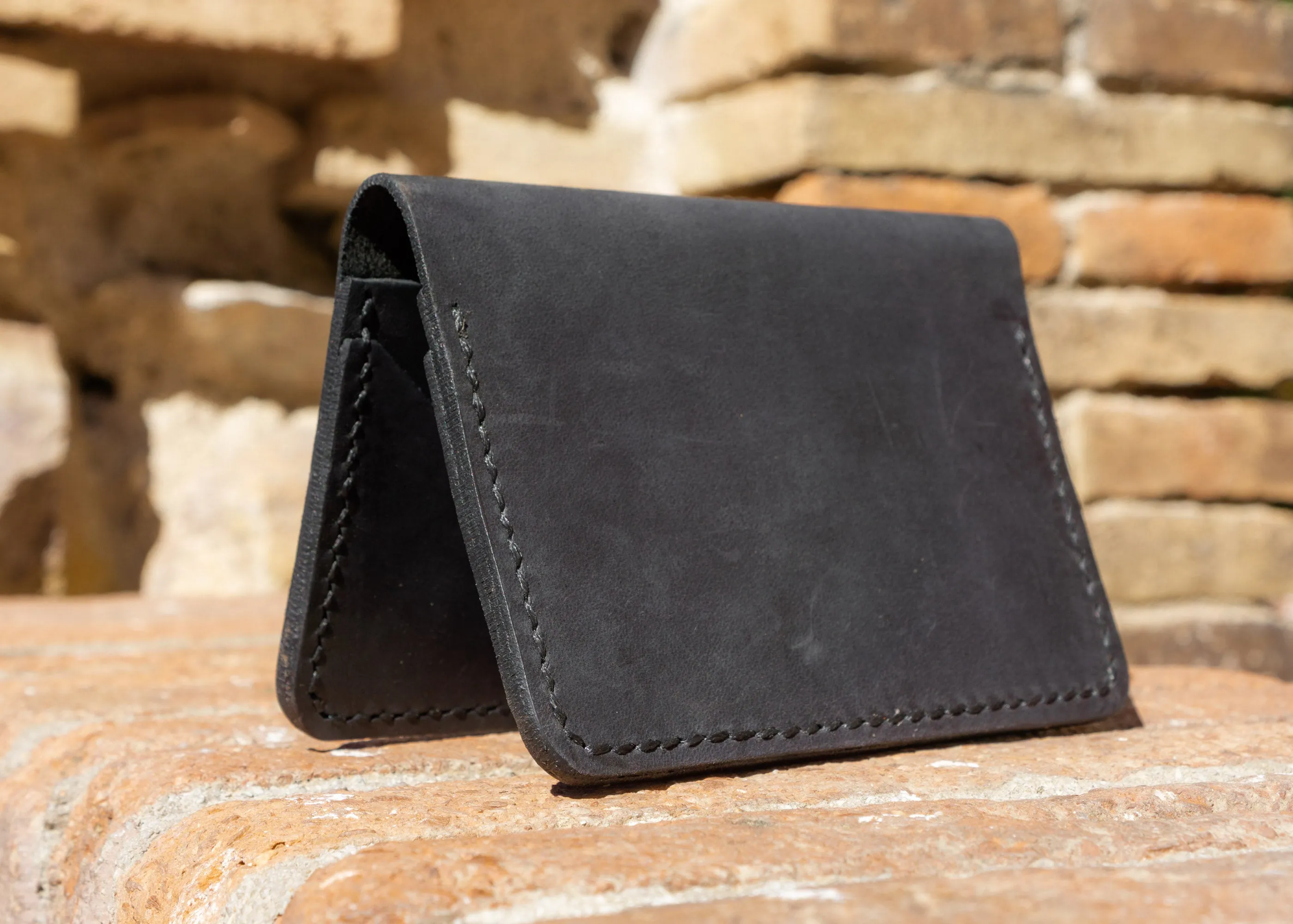 Mens Leather Wallet- Fashion Racing | Total Black | HandCrafted