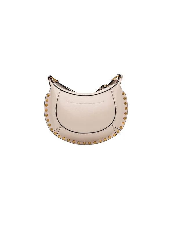 Mini Oskan Moon Shoulder Bag in Light Beige