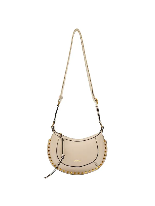 Mini Oskan Moon Shoulder Bag in Light Beige