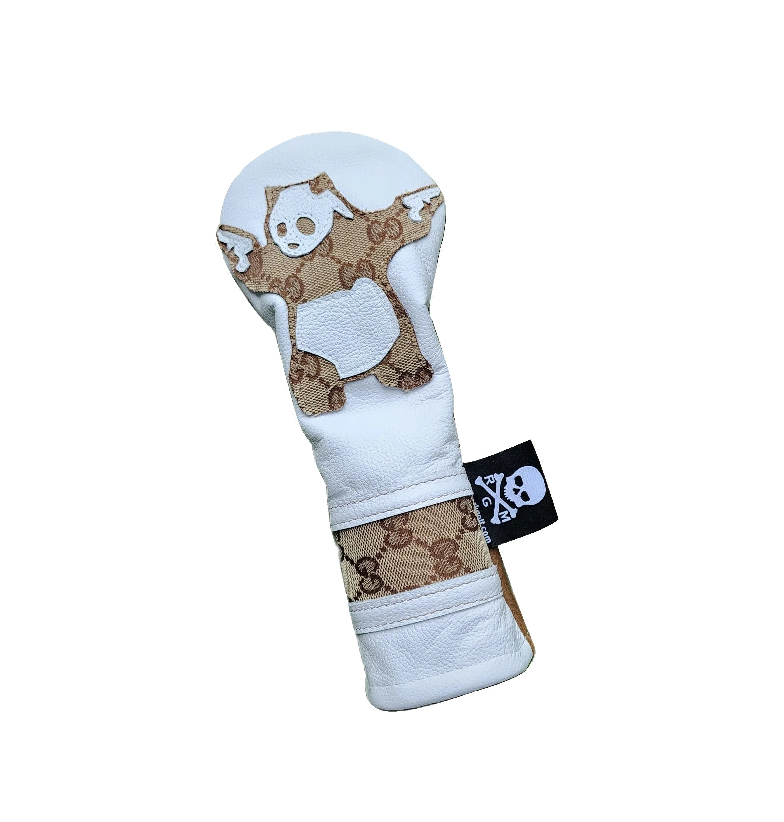 New! One-Of-A-Kind! Patchwork Project, Upcycled Gucci Panda With Guns Hybrid Headcover