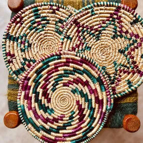 Handcrafted Traditional Palestinian Saniye - Authentic Woven Straw Plate from Palestine