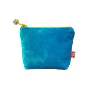 PU415 Aqua Blue Mini Velvet Purse By Lua