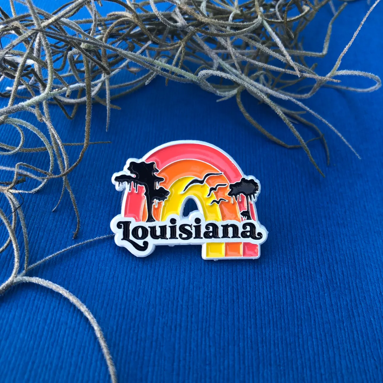 Rainbow Louisiana Enamel Pin by Pixel & Ink Creative